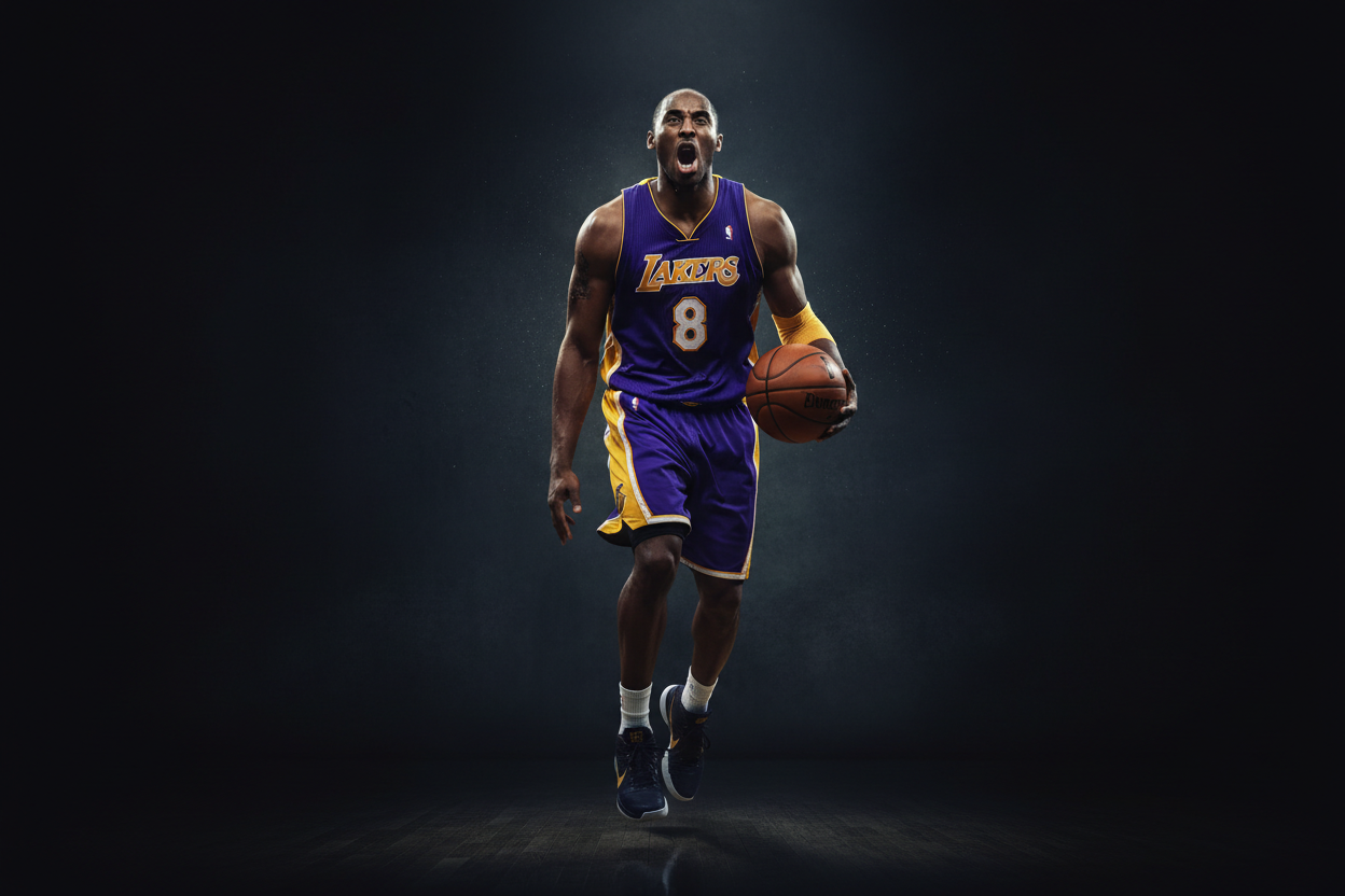 Dark background with Kobe Bryant