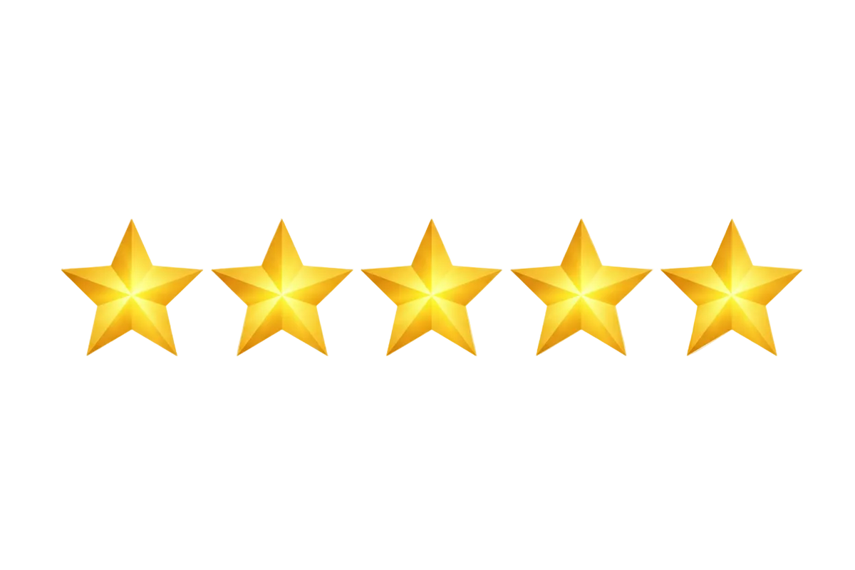 Five bright gold stars